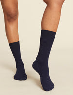 Women's Ribbed Crew Socks